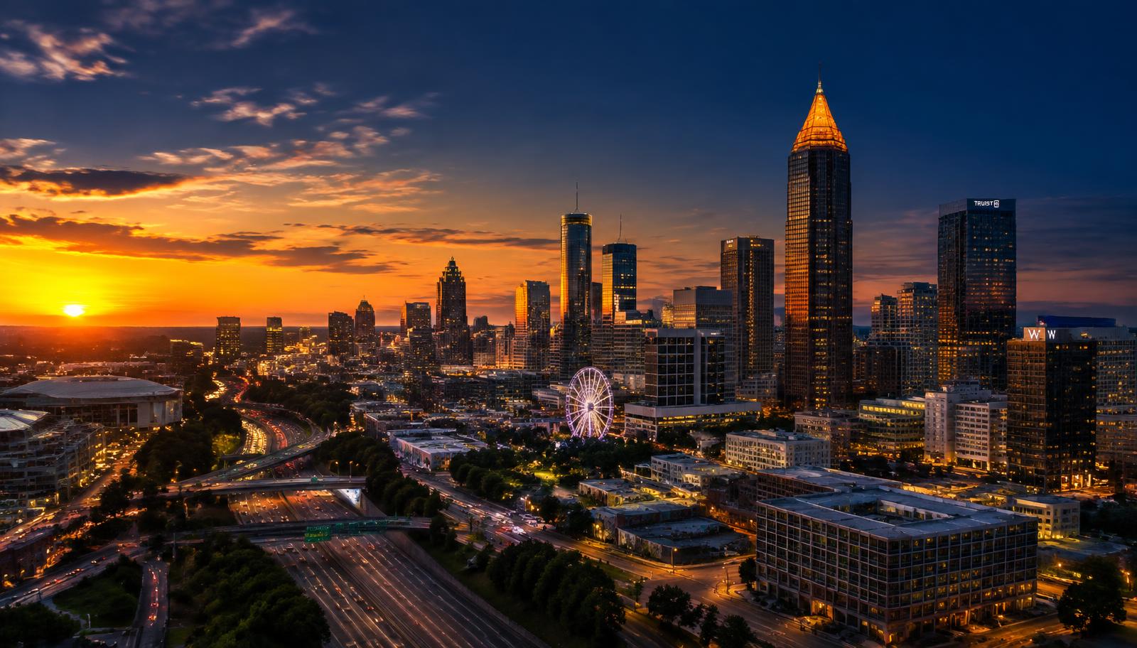 Atlanta, Georgia skyline at dusk